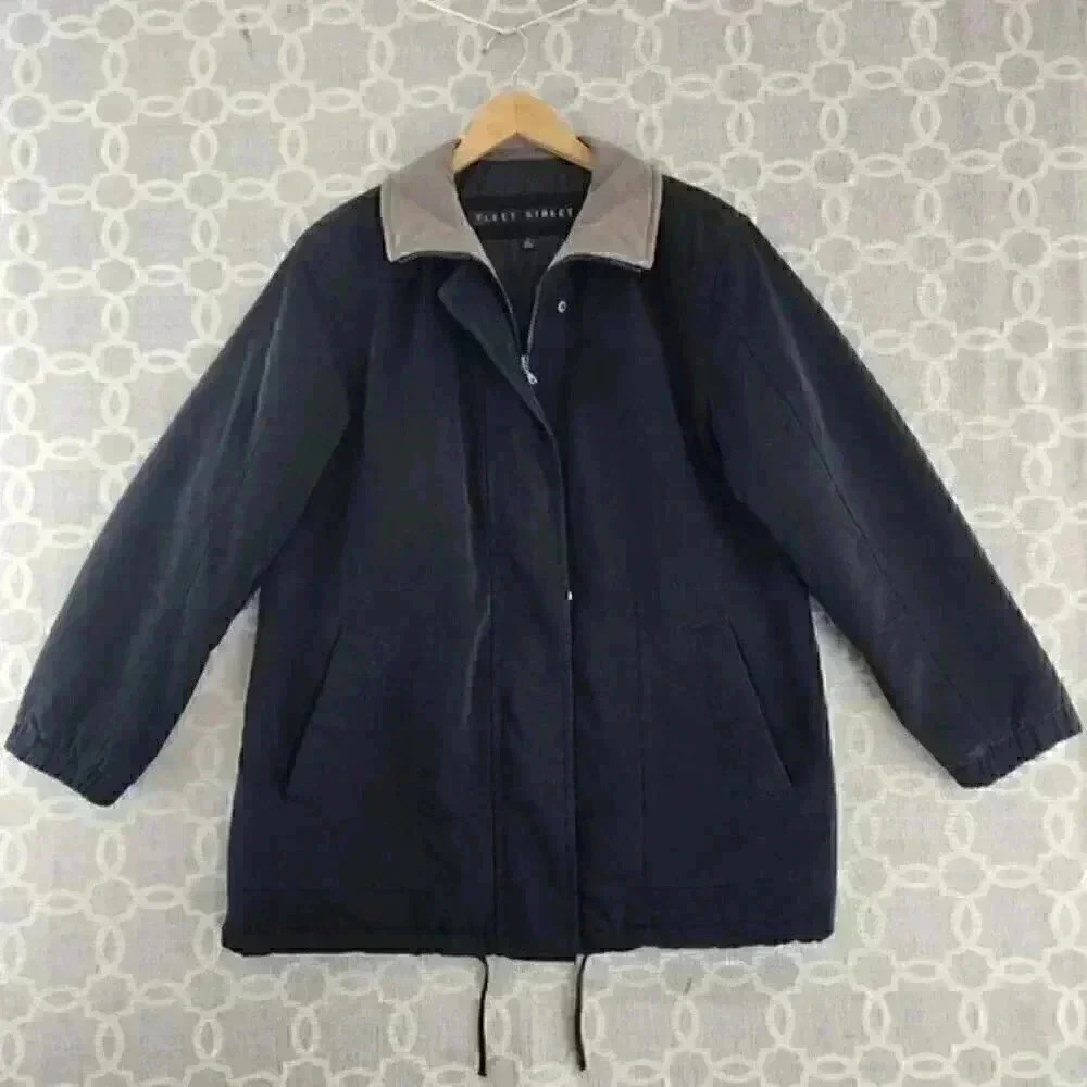 Fleet Street Full Zip Black  Windbreaker‎ Jacket Women's M